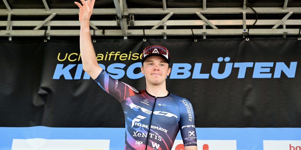 28.04.2024 Rad 62. Raika Kirschbluetenrennen Herren UCI 1.2 2. Platz Emanuel Zangerle (AUT, Team Felt - Felbermayr), Herren Elite, U23, Road Cycling League Austria, 62. Raika Kirschbluetenrennen, Wels, Oberösterreich