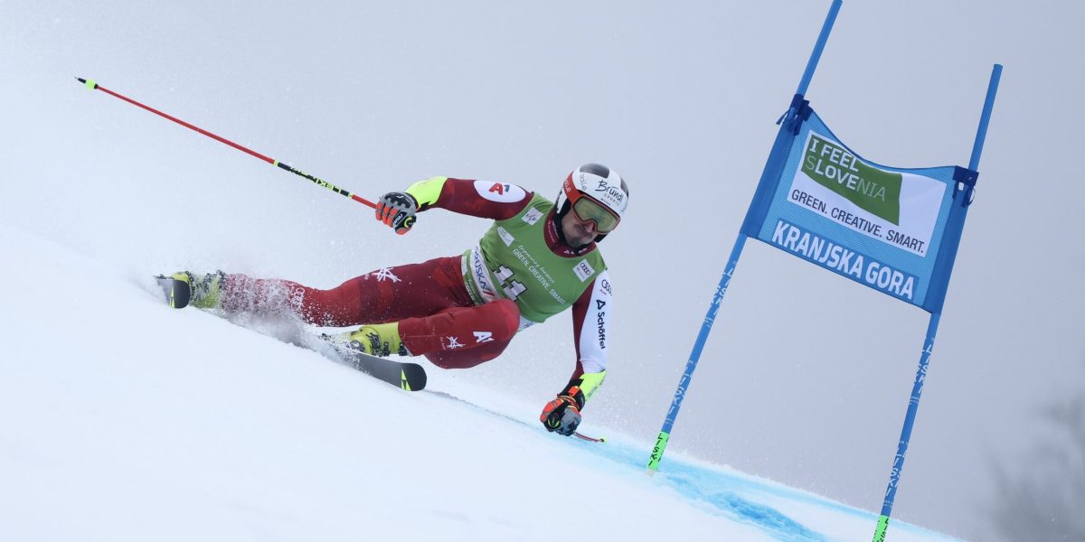 ALPINE SKIING – FIS WC Kranjska Gora KRANJSKA GORA,SLOVENIA,01.MAR.25 - ALPINE SKIING - FIS World Cup, giant slalom, men. Image shows Stefan Brennsteiner (AUT). Photo: GEPA pictures/ Wolfgang Grebien