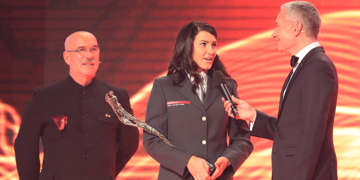 VIENNA,AUSTRIA,02.NOV.17 - VARIOUS SPORTS, SPORTHILFE - Lotterien Sporthilfe-Gala, election of Austrian Sports Personality of the Year. Image shows Otto Retzer, Stephanie Venier (AUT) and Rainer Pariasek (ORF). Photo: GEPA pictures/ Mario Buehner