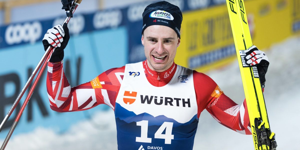 DAVOS,SWITZERLAND,03.JAN.24 - NORDIC SKIING, CROSS COUNTRY SKIING - FIS World Cup, sprint, final, free, men. Image shows Benjamin Moser (AUT). Photo: GEPA pictures/ Gintare Karpaviciute