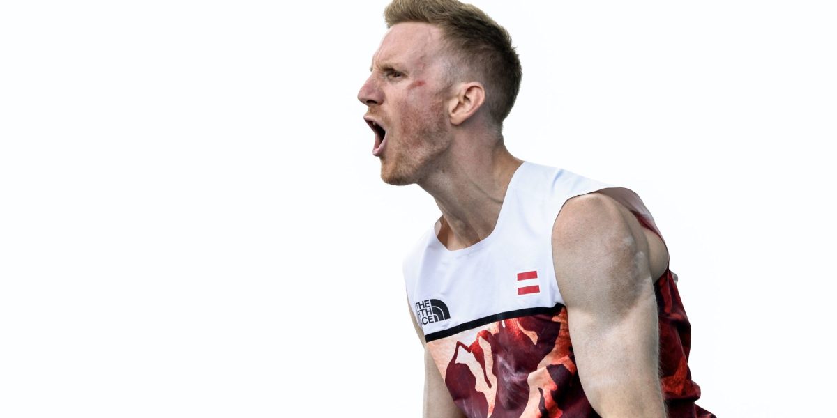 OLYMPICS – Olympic Summer Games 2024 PARIS,FRANCE,09.AUG.24 - OLYMPICS, CLIMBING - Olympic Summer Games Paris 2024, men. Image shows the rejoicing of Jakob Schubert (AUT). Photo: GEPA pictures/ Patrick Steiner