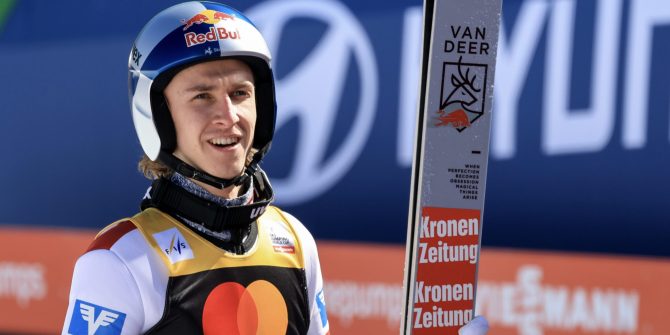 PLANICA,SLOVENIA,28.MAR.26 - NORDIC SKIING, SKI JUMPING, SKI FLYING - FIS World Cup, team event, men. Image shows Daniel Tschofenig (AUT). Photo: GEPA pictures/ Mario Buehner-Weinrauch