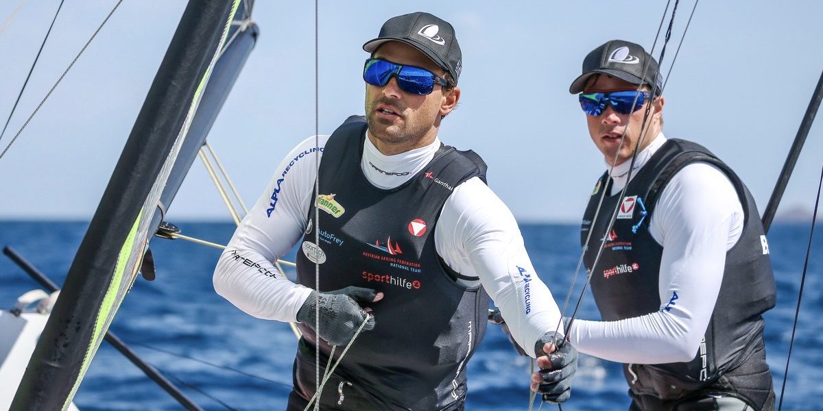 SAILING – Bildstein/ Hussl, photo shooting LANZAROTE,SPAIN,13.APR.21 - SAILING - Bildstein/ Hussl, photo shooting. Image shows Benjamin Bildstein and David Hussl (AUT). Photo: GEPA pictures/ Mathias Mandl