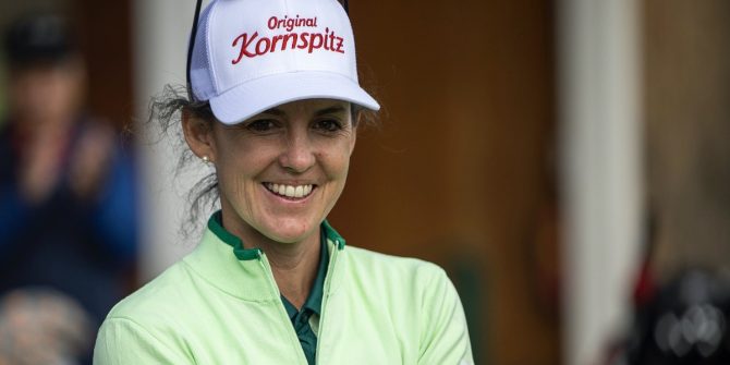 GOLF – 6-Loch Anlage Finkenstein GOEDERSDORF,AUSTRIA,11.APR.23 - GOLF - 6-hole course GC Schloss Finkenstein, opening. Image shows Christine Wolf (AUT). Photo: GEPA pictures/ Wolfgang Jannach