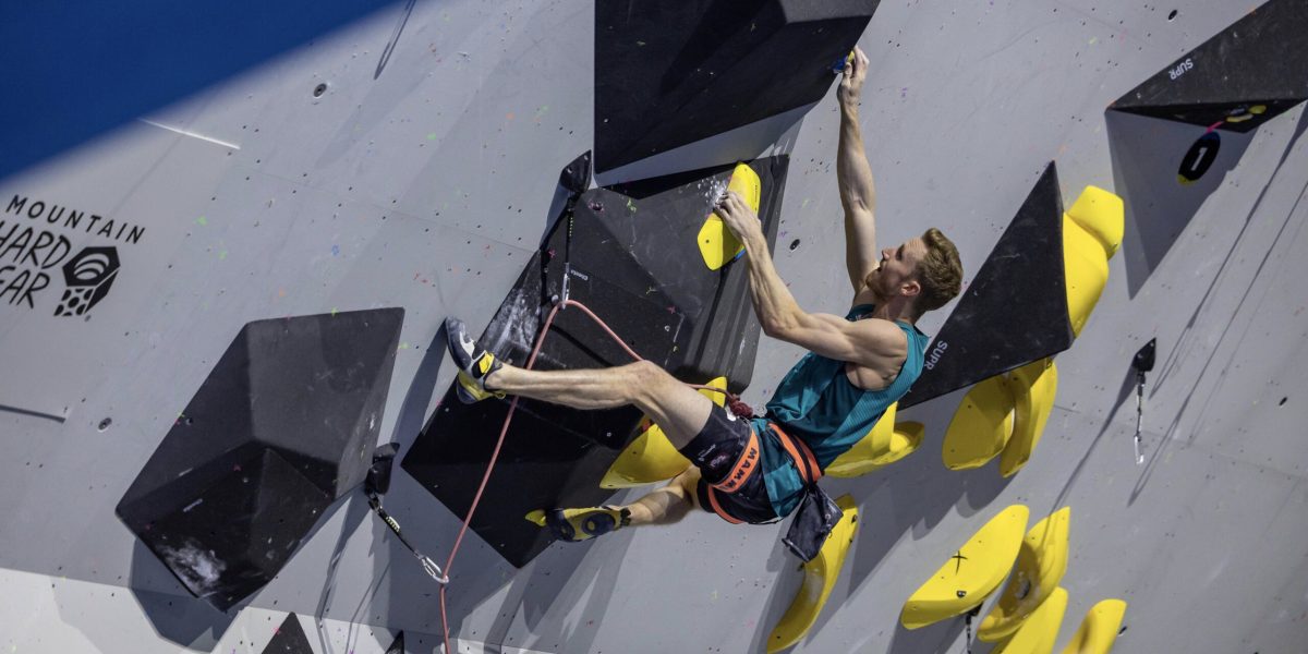 Bern (SUI), 9 August 2023: Schubert Jakob of Austria competes in the women’s Boulder & Lead semi-final during the IFSC World Championships in Bern (SUI).© Jan Virt/IFSC. This photo is for editorial use only. For any additional use please contact communications@ifsc-climbing.org.