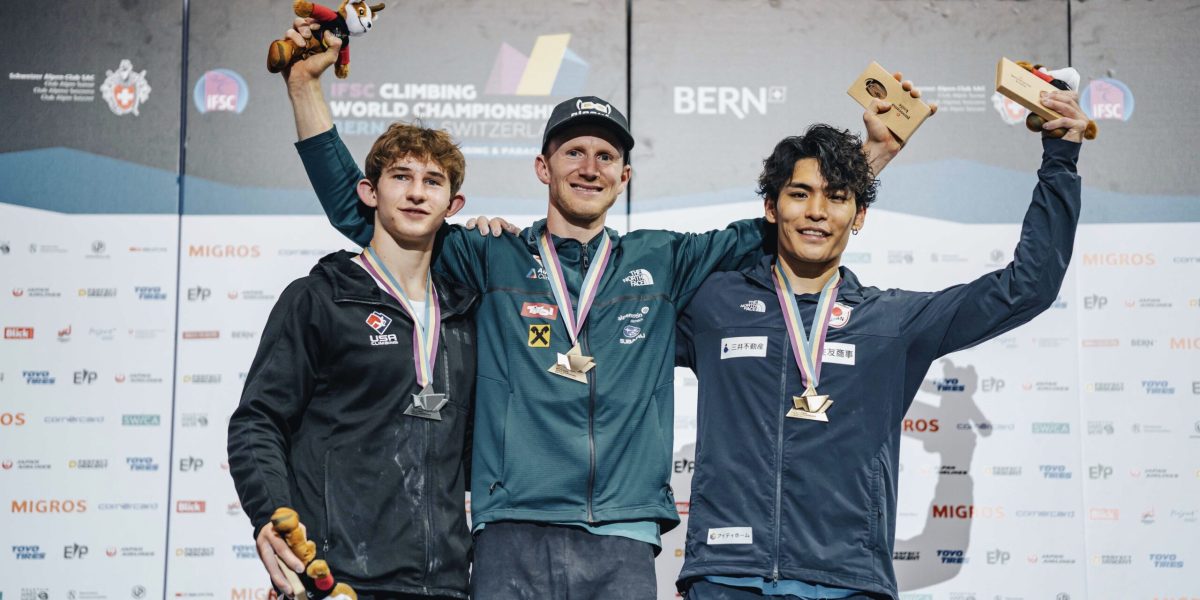 Men’s Boulder & Lead Finals Bern (SUI), 12 August 2023: competes in the men’s Boulder & Lead Finals during the IFSC World Championships in Bern (SUI).©️ Lena Drapella/IFSC. This photo is for editorial use only. For any additional use please contact communications@ifsc-climbing.org.