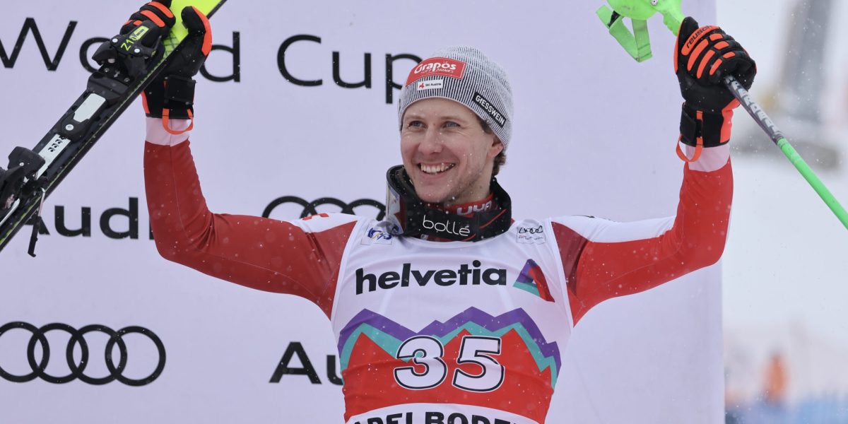 ADELBODEN,SWITZERLAND,07.JAN.24 - ALPINE SKIING - FIS World Cup, slalom, men. Image shows Dominik Raschner (AUT). Photo: GEPA pictures/ Mathias Mandl