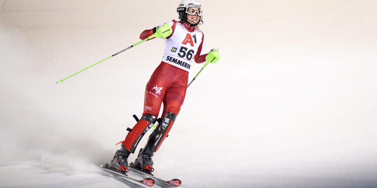 SEMMERING,AUSTRIA,28.DEC.25 - ALPINE SKIING - FIS World Cup, slalom, ladies. Image shows the rejoicing of Natalie Falch (AUT). Photo: GEPA pictures/ Alexander Solc