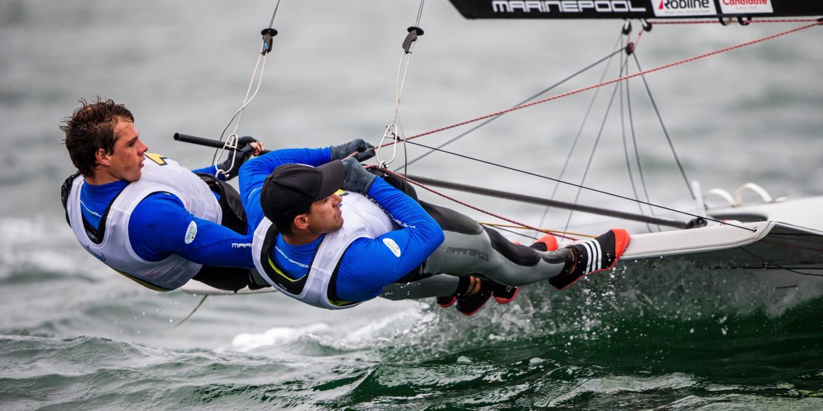 Bildstein_Hussl 49er, 49erFX, Nacra 17 World Championships, Geelong , Australia 2020 © Jesus Renedo / Sailing Energy 15 February, 2020.