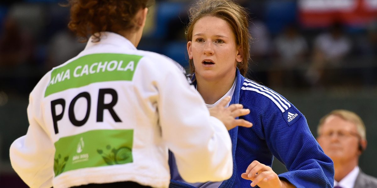 European Games Baku BAKU,AZERBAIJAN,24.JUN.15 - European Games Baku,Judo women-63kg. Image shows Kathrin Unterwurzacher (AUT) and Ana Cachola (POR). Photo: GEPA pictures/ Martin Hoermandinger