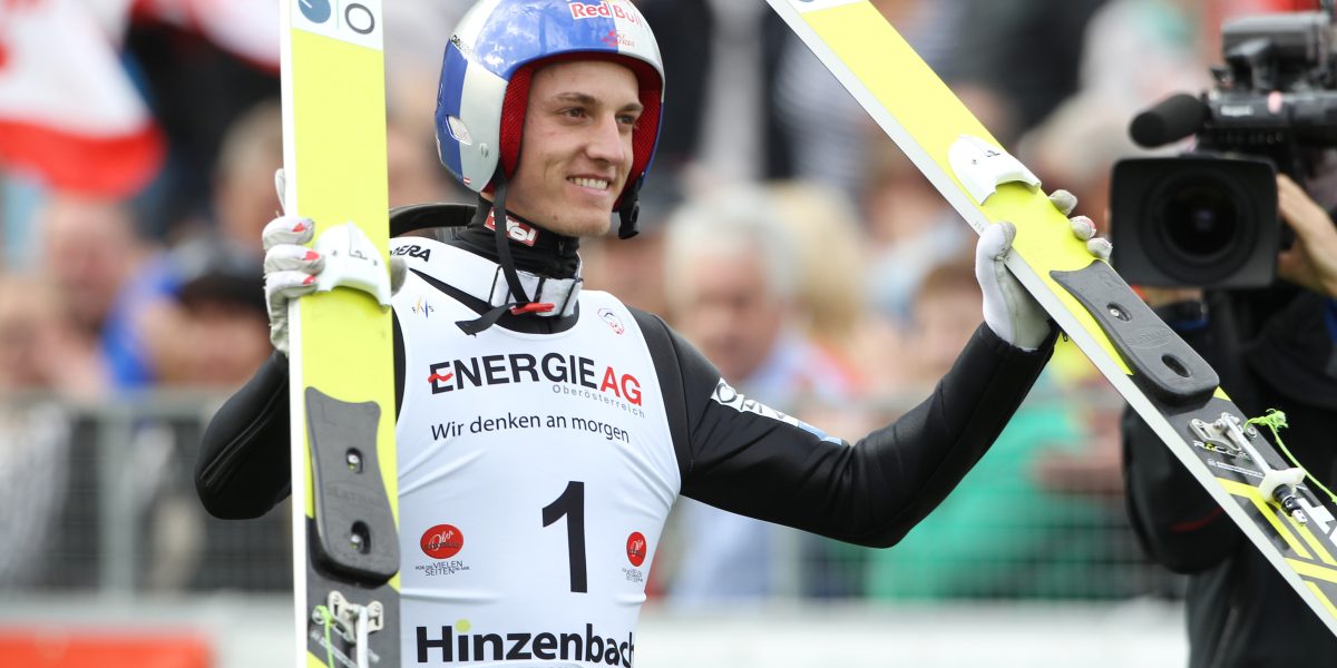 SKI JUMPING – FIS Summer Grand Prix 2015 HINZENBACH,AUSTRIA,27.SEP.15 - NORDIC SKIING, SKI JUMPING - FIS Summer Grand Prix, plastic surface. Image shows the rejoicing of Gregor Schlierenzauer (AUT). Photo: GEPA pictures/ Mathias Mandl