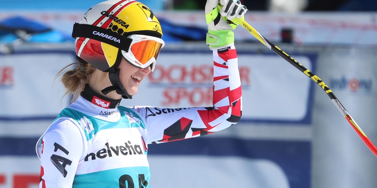 ALPINE SKIING – FIS WC Final, St. Moritz SANKT MORITZ,SWITZERLAND,17.MAR.16 - ALPINE SKIING - FIS World Cup Final, Super G, ladies. Image shows Nina Ortlieb (AUT). Picture shot with a Canon EOS-1D X Mark II sample. Photo: GEPA pictures/ Christian Walgram