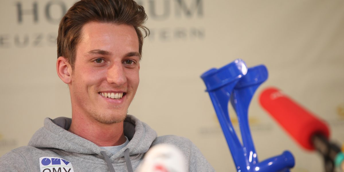 SKI JUMPING – Gregor Schlierenzauer, press conference RUM,AUSTRIA,01.APR.16 - NORDIC SKIING, SKI JUMPING - Press conference with Gregor Schlierenzauer. Image shows Gregor Schlierenzauer (AUT). Photo: GEPA pictures/ Andreas Pranter