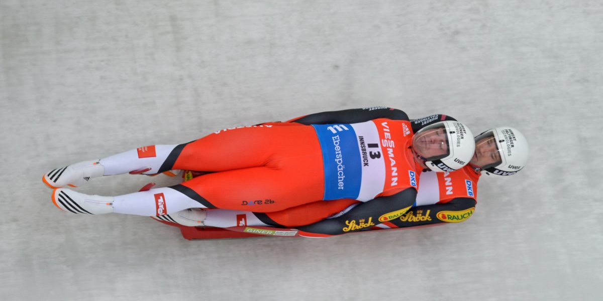 LUGE – FIL World Cup Igls IGLS,AUSTRIA,28.NOV.15 - LUGE - FIL World Cup, artificial track, doubles, men. Image shows Peter Penz and Georg Fischler (AUT). Photo: GEPA pictures/ Hans Osterauer