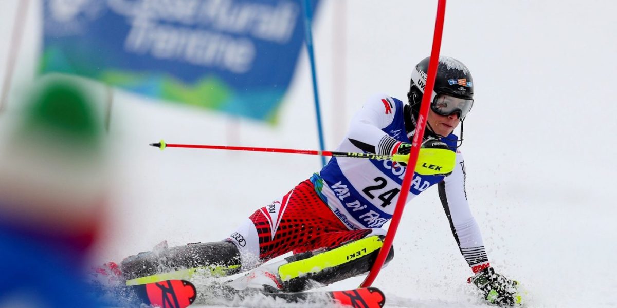 VAL DI FASSA,ITALY,16.DEZ.19 - ALPINE SKIING - FIS European Cup, slalom. Image shows Simon Rueland (AUT). Photo: GEPA pictures/ Patrick Steiner